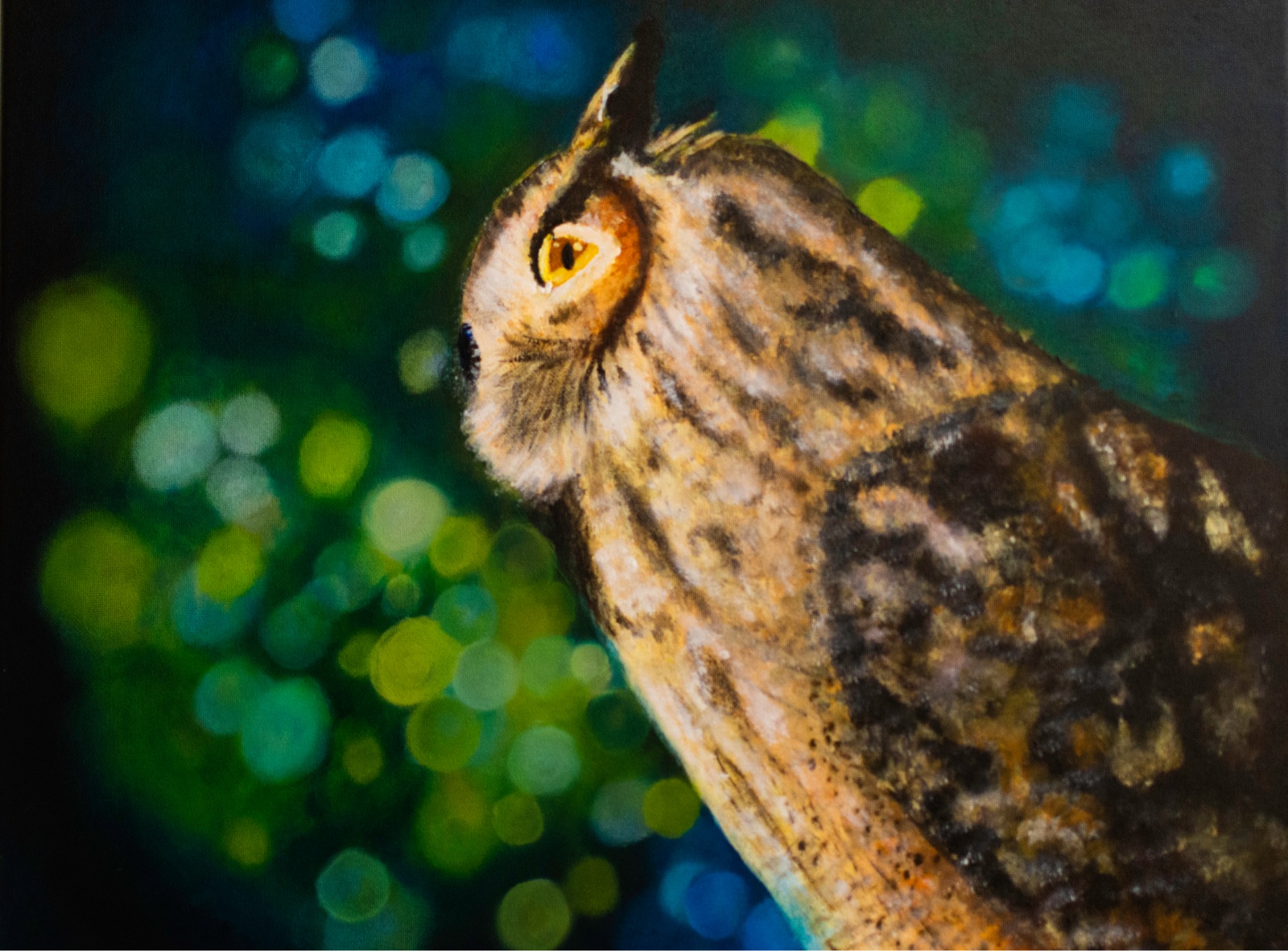 Acrylic painting of an owl by Michelle Pakron